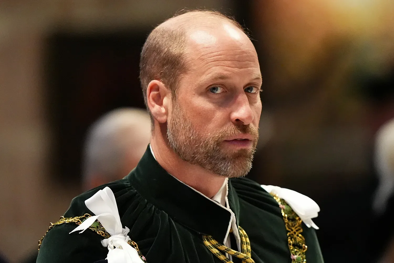 Prince William, Prince of Wales, known as the Duke of Rothesay when in Scotland attends the Thistle Service